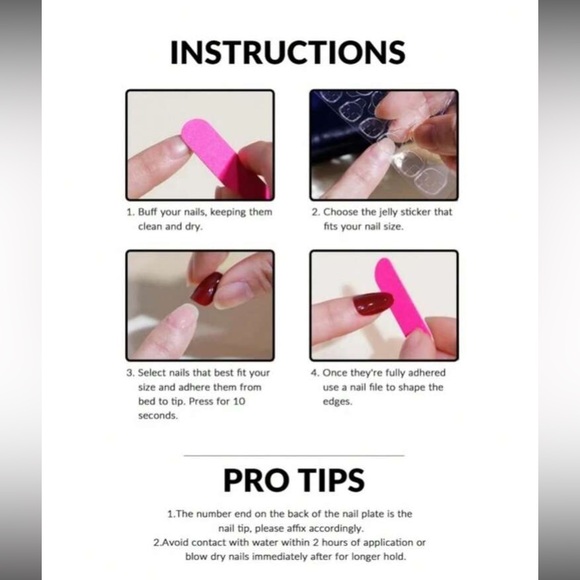 Gold and Nude Press on Nails And Mirror Powder, Short Round Shape Nail File Glue - Picture 6 of 7